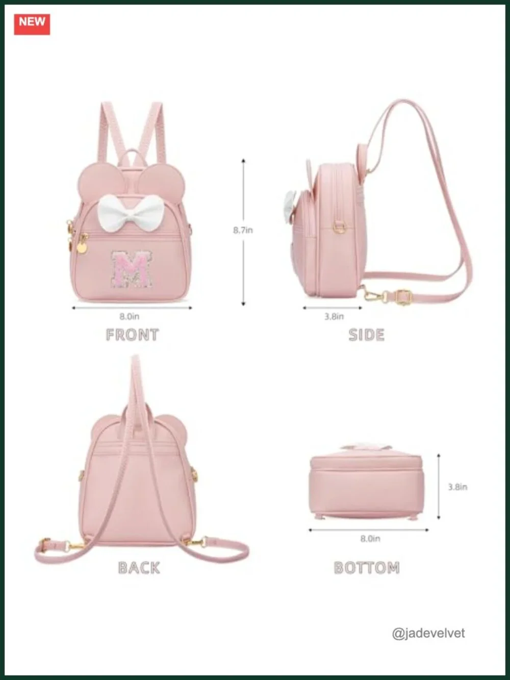 Mini Backpack Purse for Girls Toddler Kids Initial Crossbody Bag Faux Leather